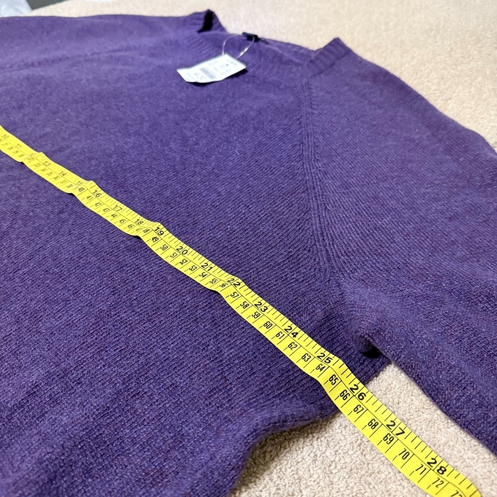 J.Crew Lambswool Blend Crewneck Sweater Men XXL Purple Raglan AA027 NWT - Picture 10 of 13